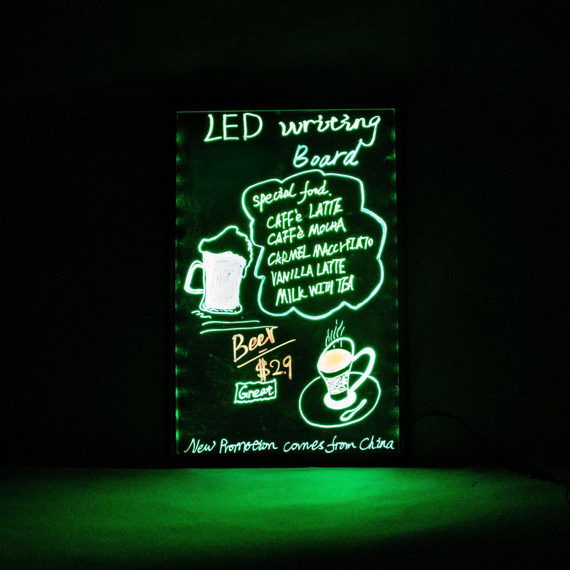 led荧光板40 60手写板夜光发光电子黑板荧光屏广告牌写字板展览