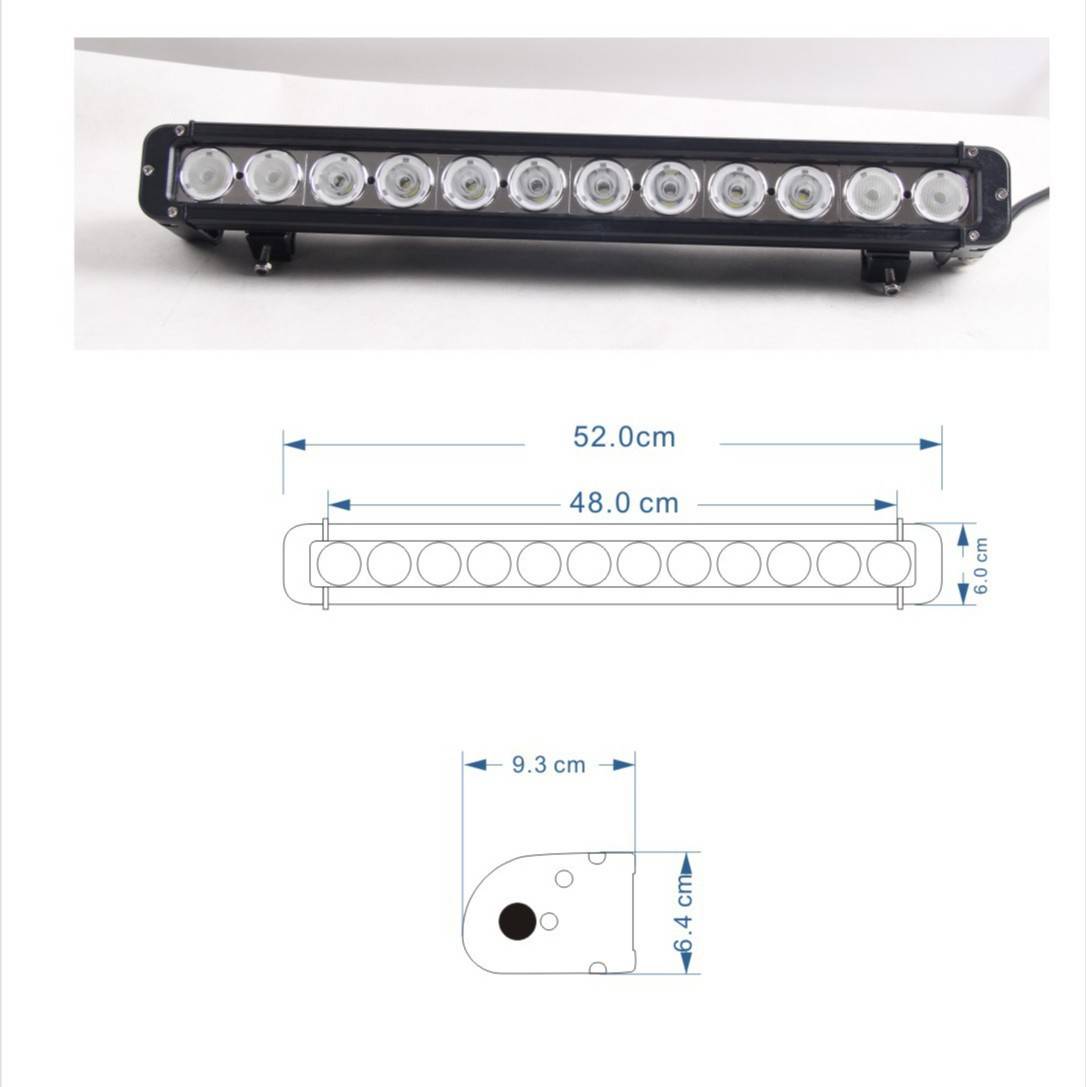 直单排120W LED汽车长条灯 越野改装车灯LED汽车灯改装直排长条灯