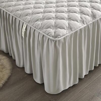 ll水洗棉床1裙式床罩单件色夹棉防尘保护套1笠.5米.纯8床单床MIY