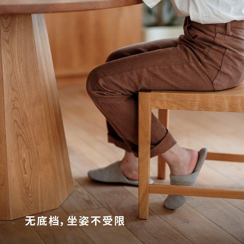 CUMO清简系列靠背餐椅实771木红橡木樱桃木家用厅M书房公9椅