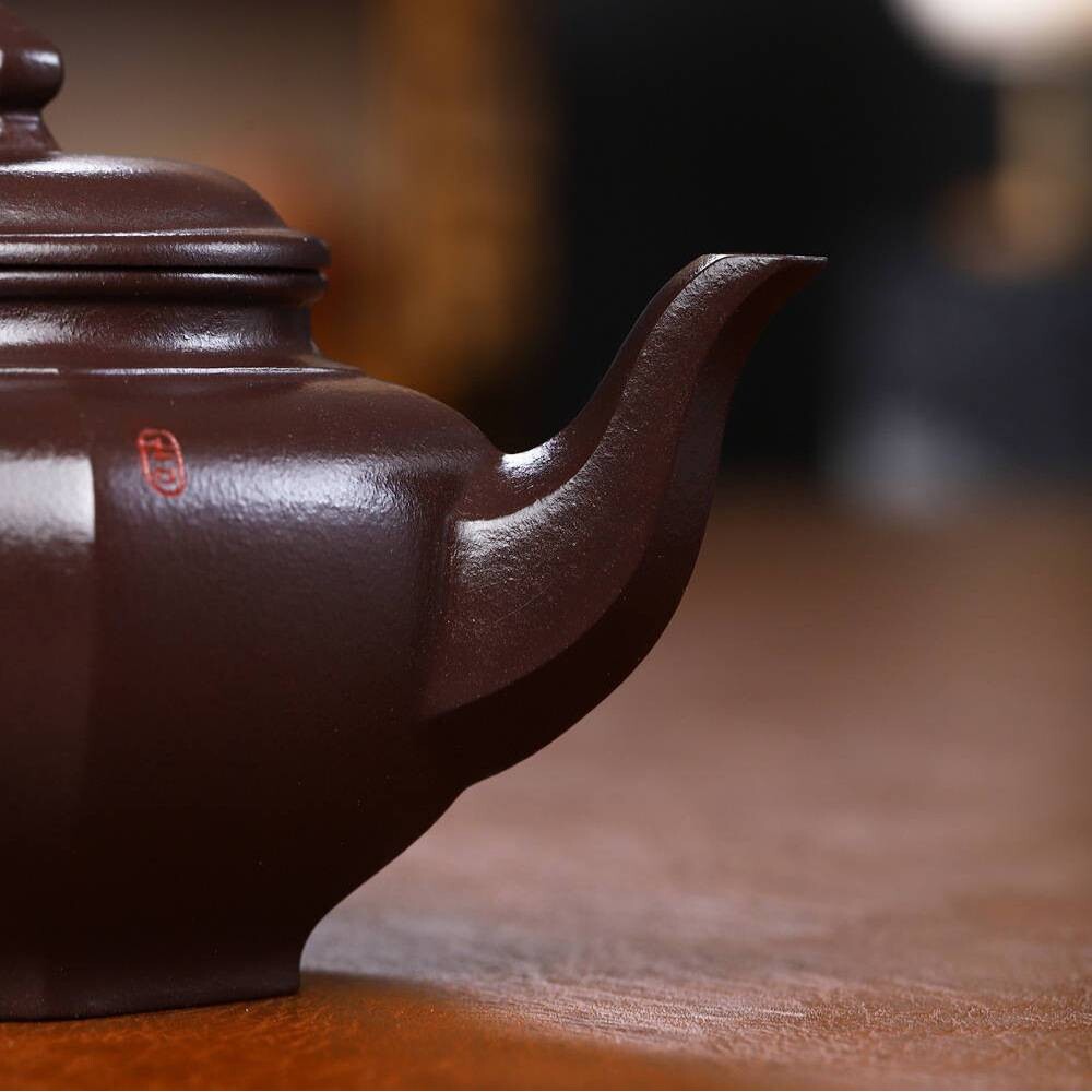 六方笑樱壶宜兴紫砂壶茶具文玩茶器泡茶器名家纯手工陶刻原矿紫泥
