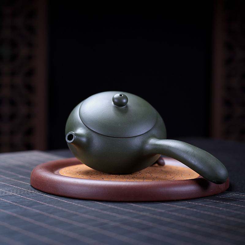 宜兴纯手工侧把紫砂茶壶原矿绿泥唐羽西施壶功夫横把茶壶茶具