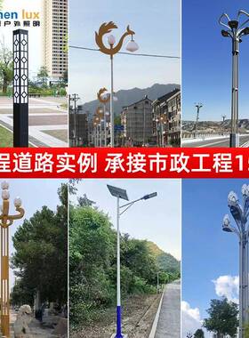 L1ED市政路OGL管灯102米新农村路灯双头方双臂高明杆路灯道路照双