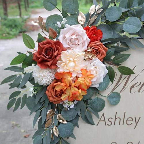 亚花马A496大号逊新款仿真迎花指示牌花艺拱门花门楣花角户婚礼宾