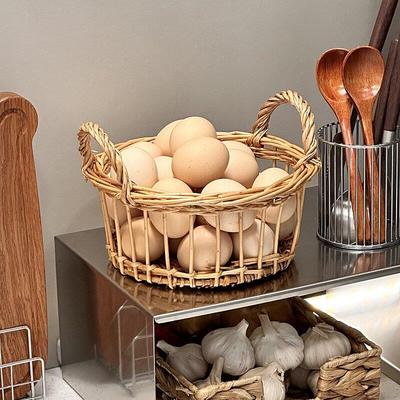 鸡蛋筐藤编收纳篮编织收纳筐鸡蛋篮家用厨房收纳神器多功能篮子