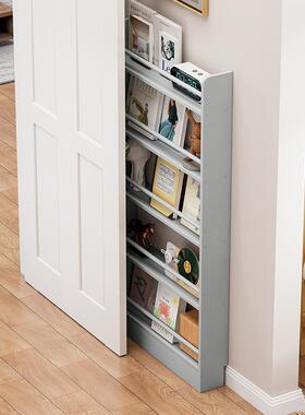 童绘书YZZ架纳置物架落儿地壁挂多层收架实木家用本架门后窄书柜