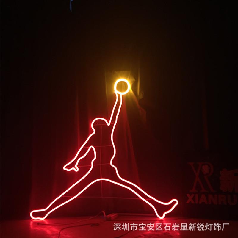 户外运动造型ld平面发光人物图景案灯KXQ虹铁艺圣诞e铁架霓灯条观