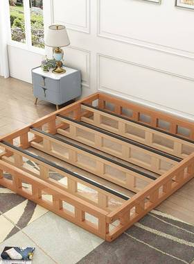 全实木榉木无床榻米床无靠背.榻.米米头尺寸排骨架DYL床架子