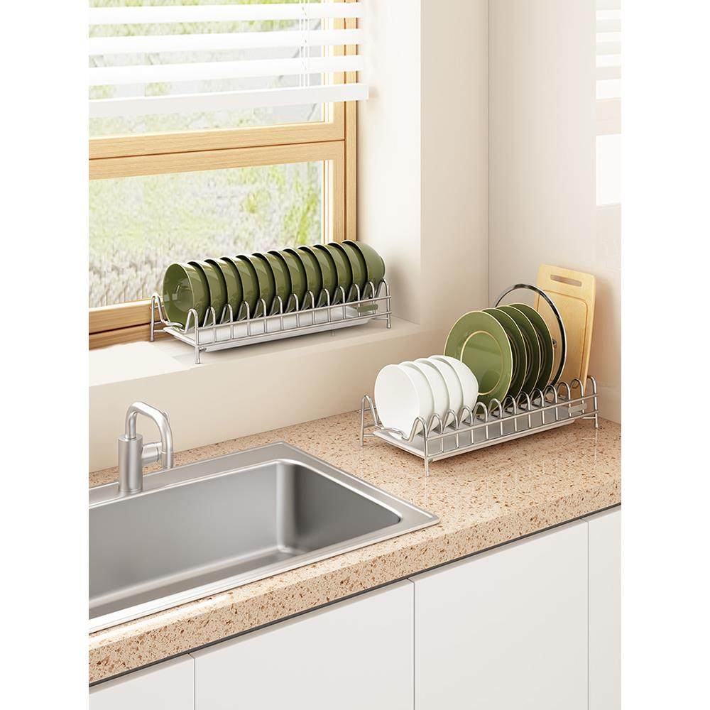 304不锈钢碗碟沥房水架抽拉式厨窄抽F77JJ9HS台面款碗盘收纳置屉