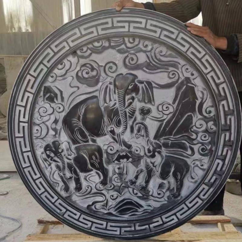 石雕浮雕地雕壁青石雕花石板大石厂家直供石头理庭院迎门画福墙字