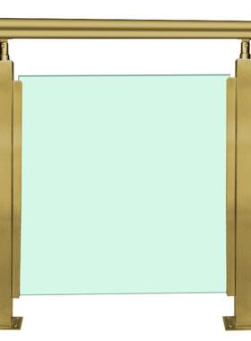 不钢楼手梯扶钢化玻璃护栏锈室内室外阳台立QBE柱家用约简栏杆