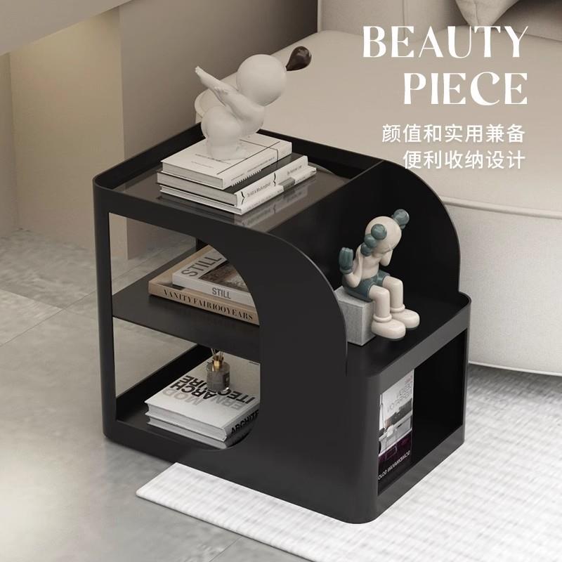 奶风发边几移动小茶几简约现代创意小边边桌沙网红柜油00轻奢侧边