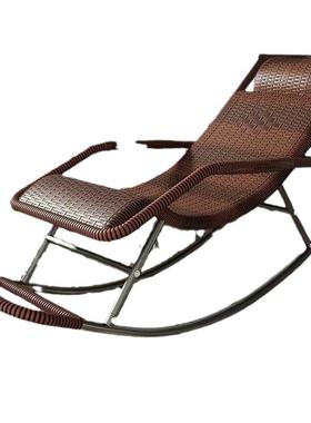 摇摇椅躺台椅成可睡觉庭院藤人椅人老椅编织阳网红户外晒太阳VFE