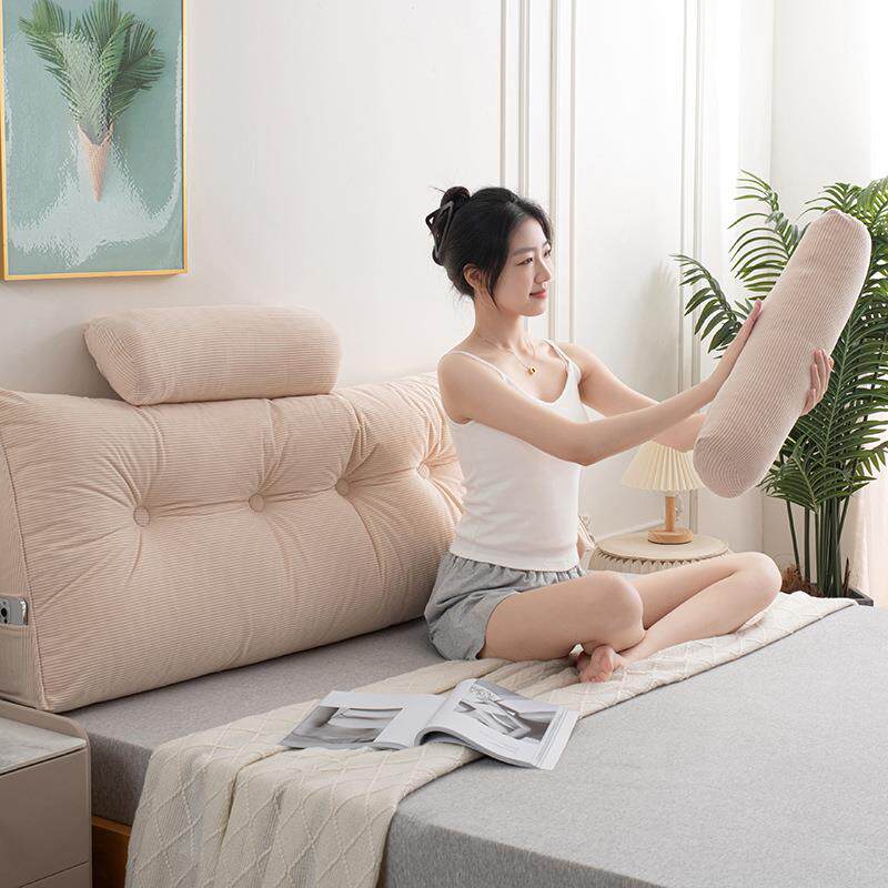 带头枕三角头靠腰垫床上靠大靠背枕卧室榻榻米软包床可拆洗G19护