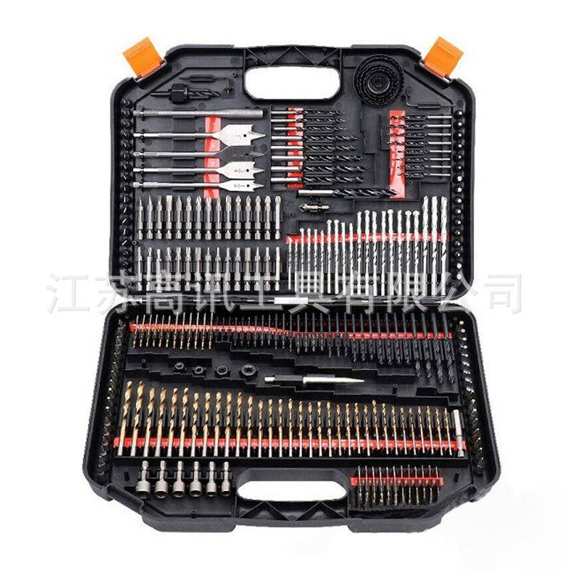 24扁6支钻头组合套装工木工开孔器麻花钻批357头水泥钻建具工钻头