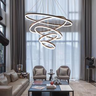 别墅复寓式 楼大吊灯现代简约厅lft公跃o层楼中48楼挑高客中空大堂