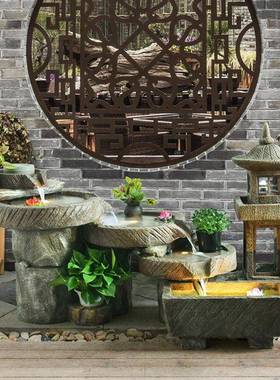 池大型假山喷生财流泉水摆件循环水F7596887系景观台庭阳院鱼户外