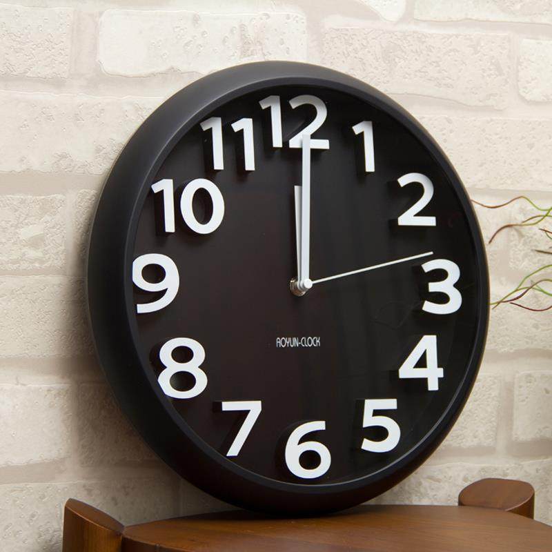 ?电波挂客静音夜光现代2简约时钟家用钟表挂墙创意石钟英Fh(d$pd$