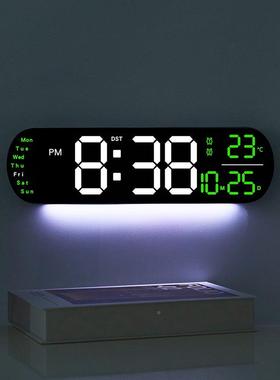 跨创意新品挂钟多能时钟客厅钟表大屏ED数L字闹功钟计时66境66515