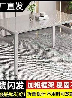 不锈钢折叠桌子携正式烧烤桌商户OYQ外摆摊用夜市出便摊方桌方形餐桌