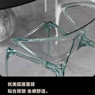 2024 AVA罗奇堡亚克力餐桌椅轻奢设计师家用扶手透明靠背水晶椅子