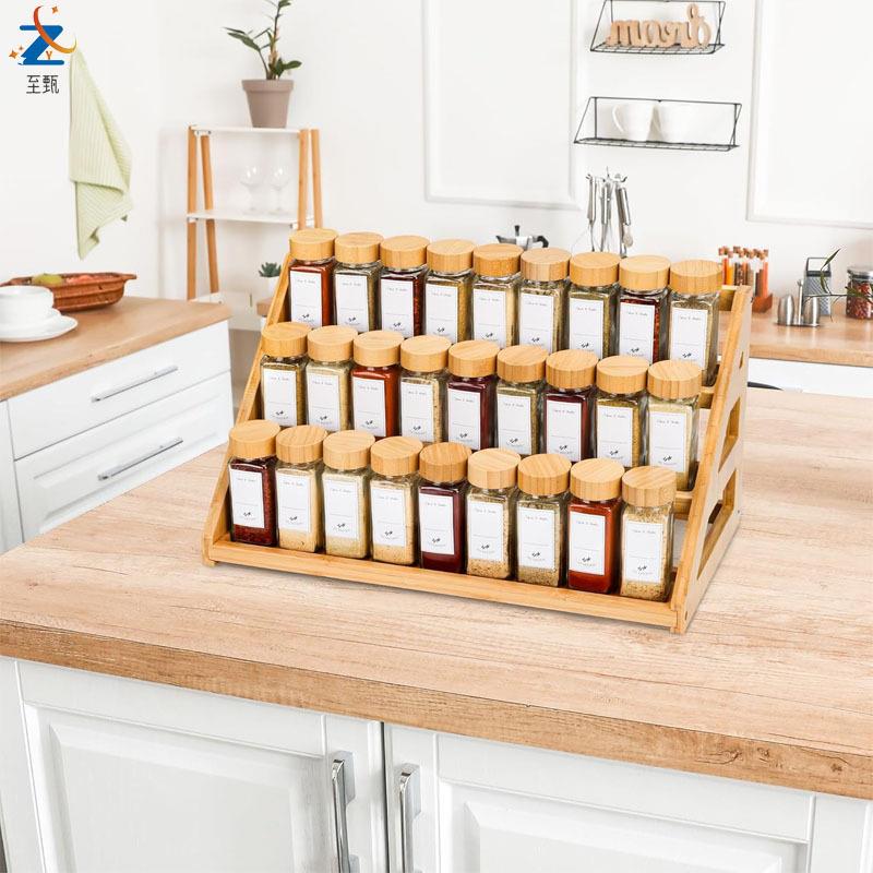 木制调料木制调料展示架面3321厨房台三层调料架理调料整架厂架家
