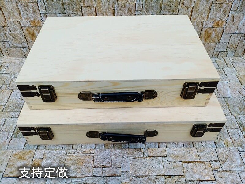 欧式复古手提箱储物木箱衣服收纳盒长方形木收纳箱工具整理箱大号