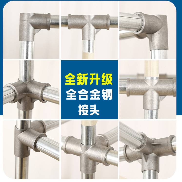 简易衣柜家用卧室组装布衣柜出租房收纳全钢架加粗厚落地衣橱架子