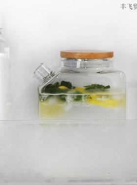 开水冷水壶玻璃壶耐高温玻璃大冰容饮量冷藏颜值凉水壶箱高家丰飞