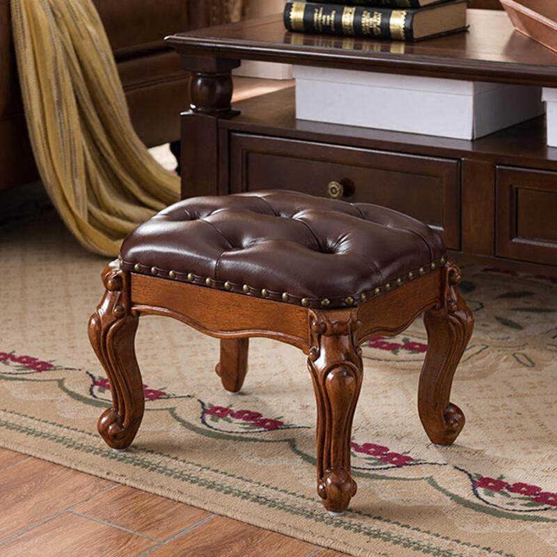 美式全实木茶几矮凳206客凳厅沙发搁脚踏凳欧皮坐墩家式用小板凳方子,影音电器,DIY配件,淘宝优惠券,粉丝福利购,淘宝优惠卷