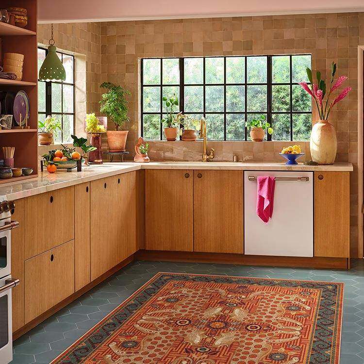 美式异域风情花斑虎豹毯客厅地FS758151毯民围宿橘豹子老地复古氛