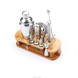 亚X16架马逊TOP不锈钢调酒器套装木套装16套酒件合具工具组搅拌勺