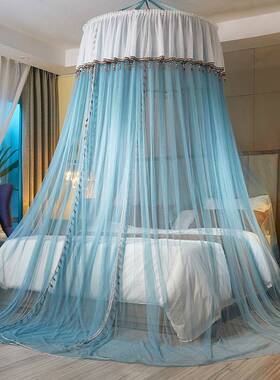 A10L吊顶圆顶公主风欧式蚊帐家用免2.0米床1.5m1.8双人吸顶纹