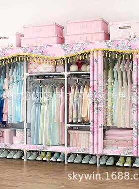 易柜钢架布衣柜钢简管加粗加固家用布衣艺经C25230/C济型组装252030/205并