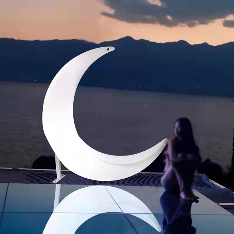 网红千秋月亮室24653内外院太阳能夜光吊椅庭摇椅多人儿童户发外光秋千