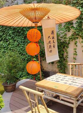 堂记忆伞围炉煮EBV茶汉油纸外大伞服道具伞弄装饰伞古典户伞庭院