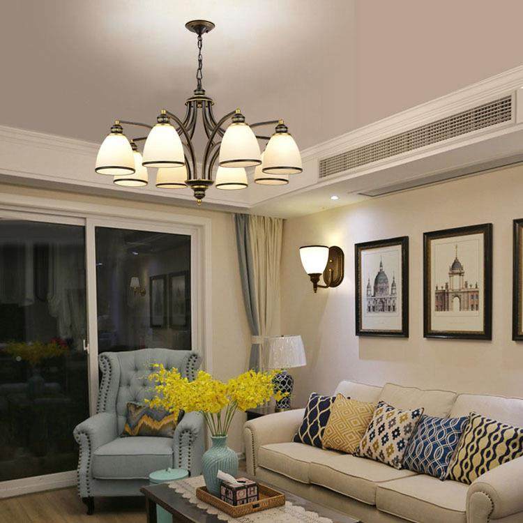 美式轻客厅吊灯现代简约奢餐厅卧230室灯灯乡村复古大家气用具
