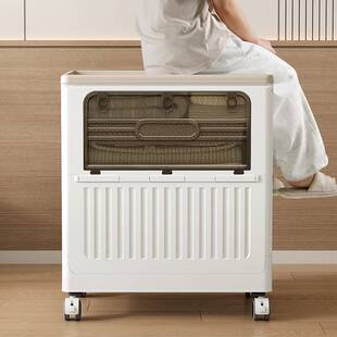 衣服收纳箱家用大容量翻盖收纳柜带滑轮可折叠衣物被子整理储物箱