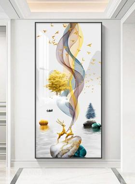 轻奢入玄关饰装画EYL户现代简约走廊过道画正对门家和客厅挂画新