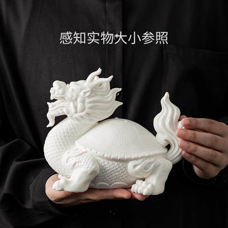 白瓷龙龟品陶具瓷摆件茶宠可养茶玩茶桌茶品TWZ台装饰精茶配件茶