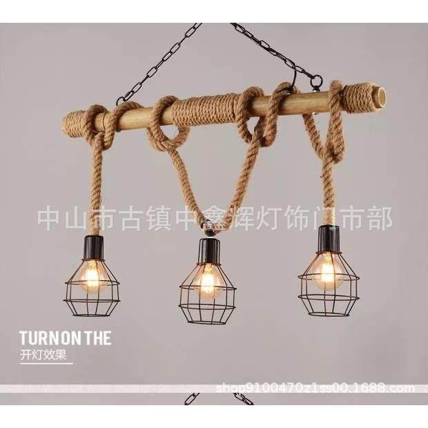 麻绳吊78灯竹吊筒吊灯竹筒绳灯灯美式复古竹筒麻绳吊竹麻子灯,家装灯饰光源,智能吊灯,淘宝优惠券,粉丝福利购,淘宝优惠卷