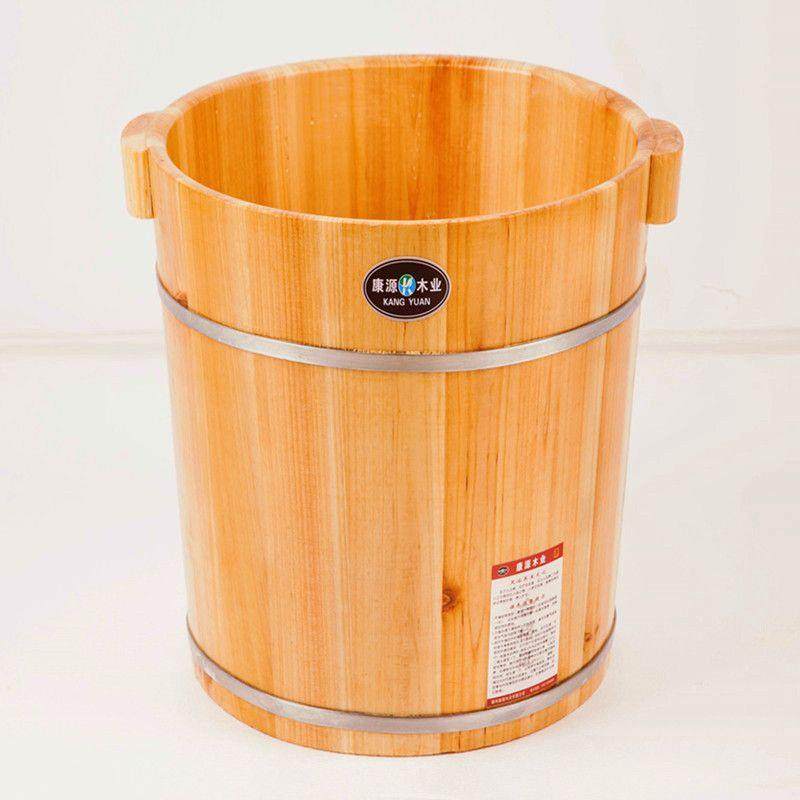 杉木40CM/21376C桶M带盖熏脚凳加厚木桶足浴浴盆洗脚足木盆高泡脚