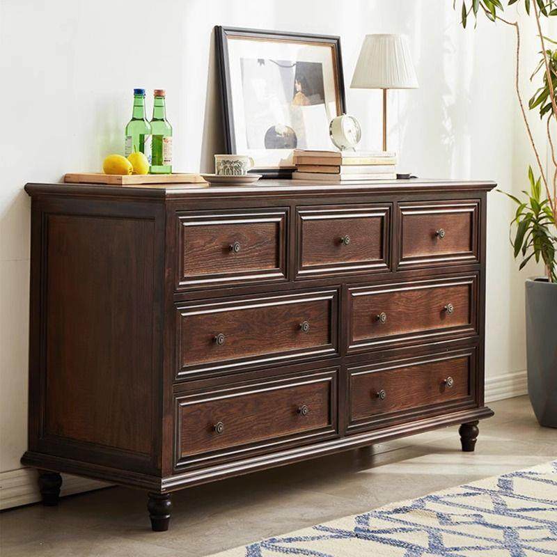 层美式五斗柜储柜多抽5-6-7屉收纳柜柜物六斗柜卧室电视柜实木整