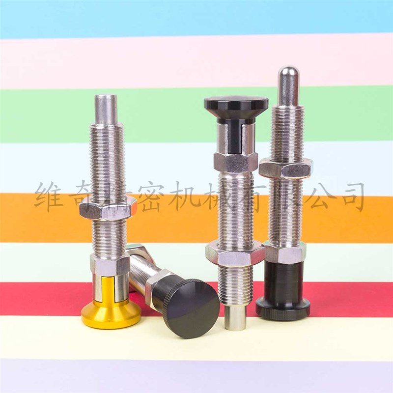 旋钮柱塞 螺纹加长型分度销VCN244  G自锁 复位M16-1.5牙距细牙