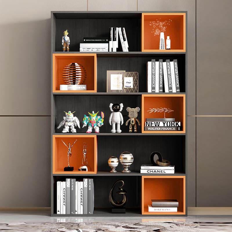 客厅书架落地靠墙书柜置物架展示柜家用实木收纳柜储物柜简约现代