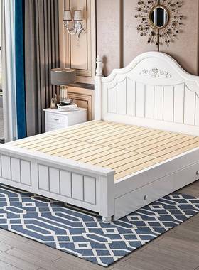 实木床现济代简约1RIX.5米双人1.2m经型床出租卧房用1.8主公主单