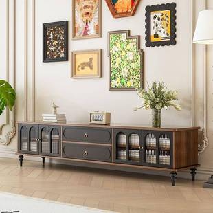 2025小户型收纳子电视柜茶LN几组柜合全实客木法式 复古用厅家储物