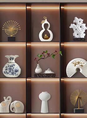 新中式摆件家居装饰Fh(h(#g$创意客?酒厅柜电视柜玄关软装工品艺