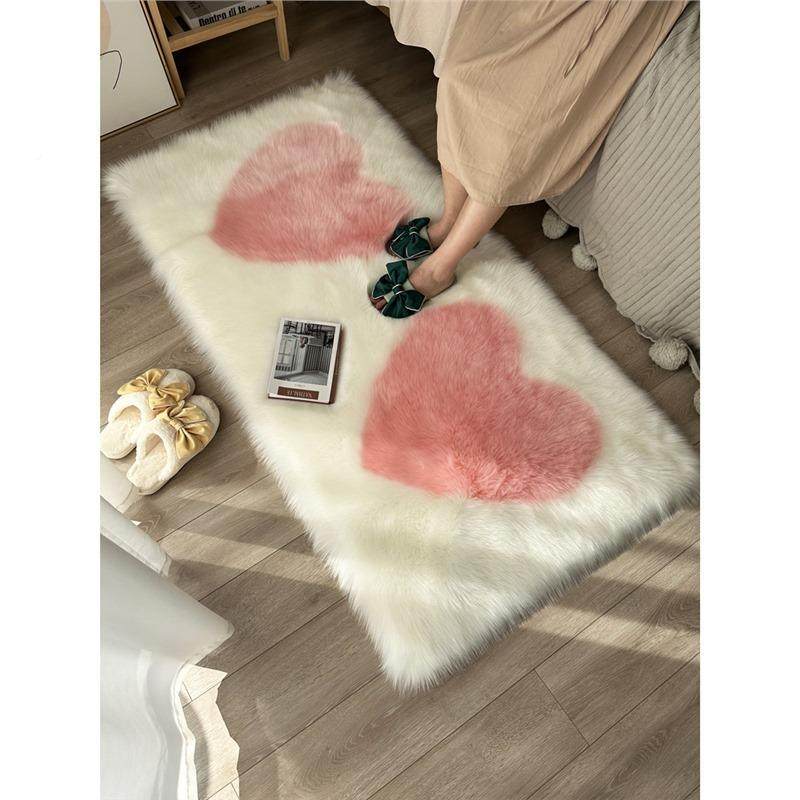 仿羊毛女床80434001边地毯粉地色心形长毛垫婚房儿房爱飘窗可毯爱,居家布艺,地毯,淘宝优惠券,粉丝福利购,淘宝优惠卷