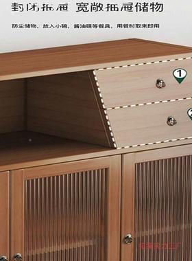 实餐边柜新式中柜一体靠墙家用木茶水柜HLP储物柜子客厅收酒纳柜